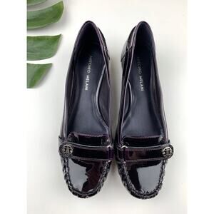 Antonio Melani Loafers Purple Patent Leather Slip On Shoes Women's 8.5